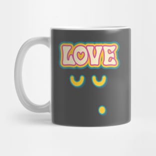 Love, Retro Love Text, Cute Gift Idea For Valentine Mug